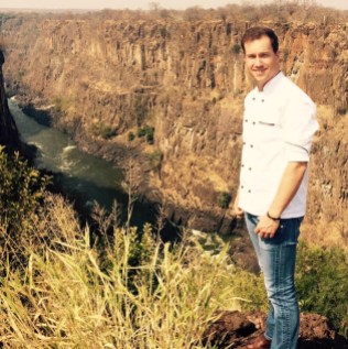 Dean at the edge of the gorge at The Elephant Camp